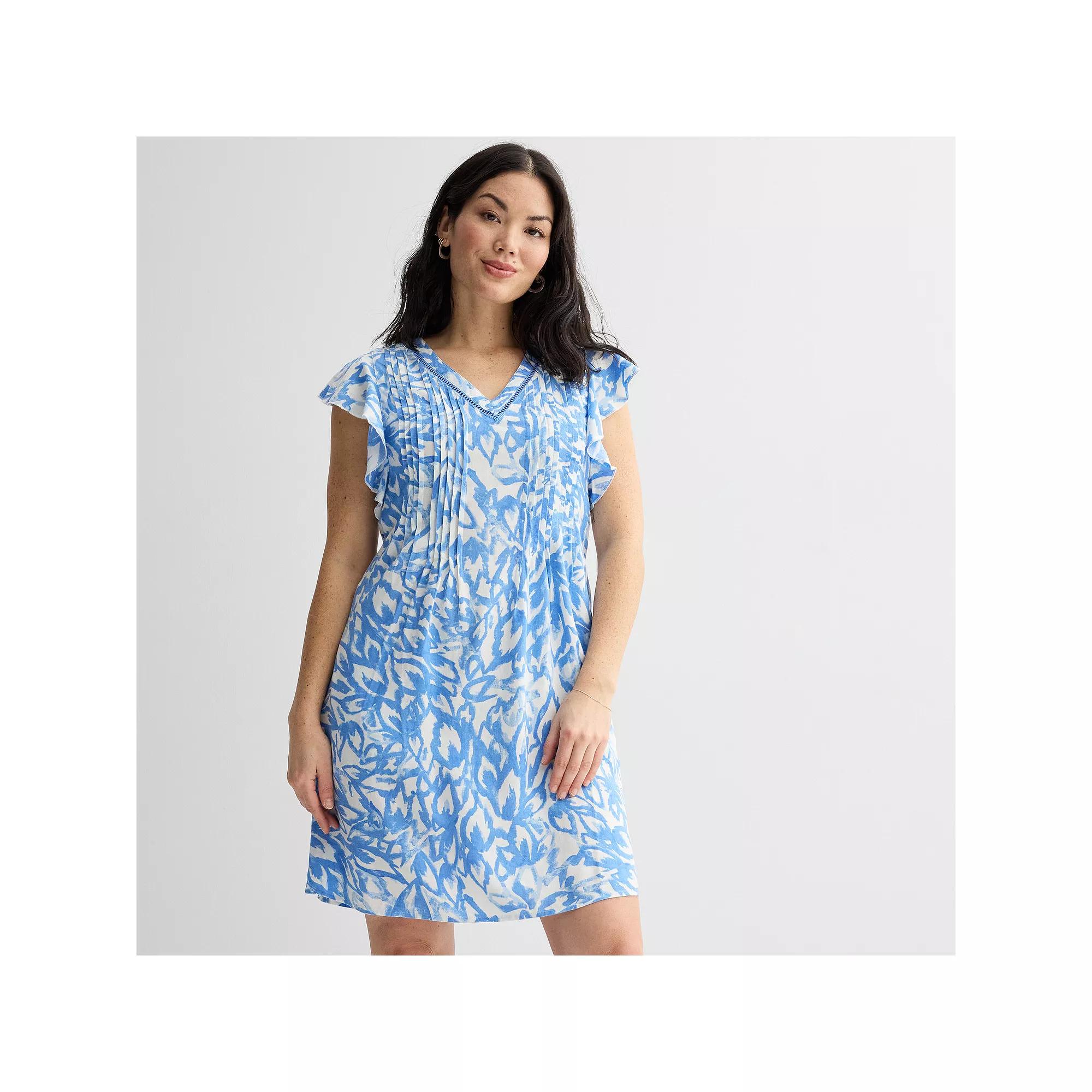 Petite Sonoma Goods For Life® Flutter Sleeve Pintuck Dress, Women's,  Product Image