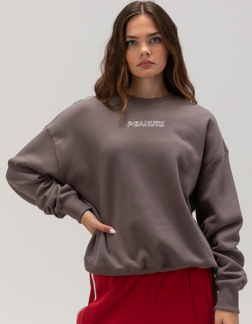RSQ x Peanuts Together Mens Oversized Crewneck Sweatshirt - DARK GRAY Product Image