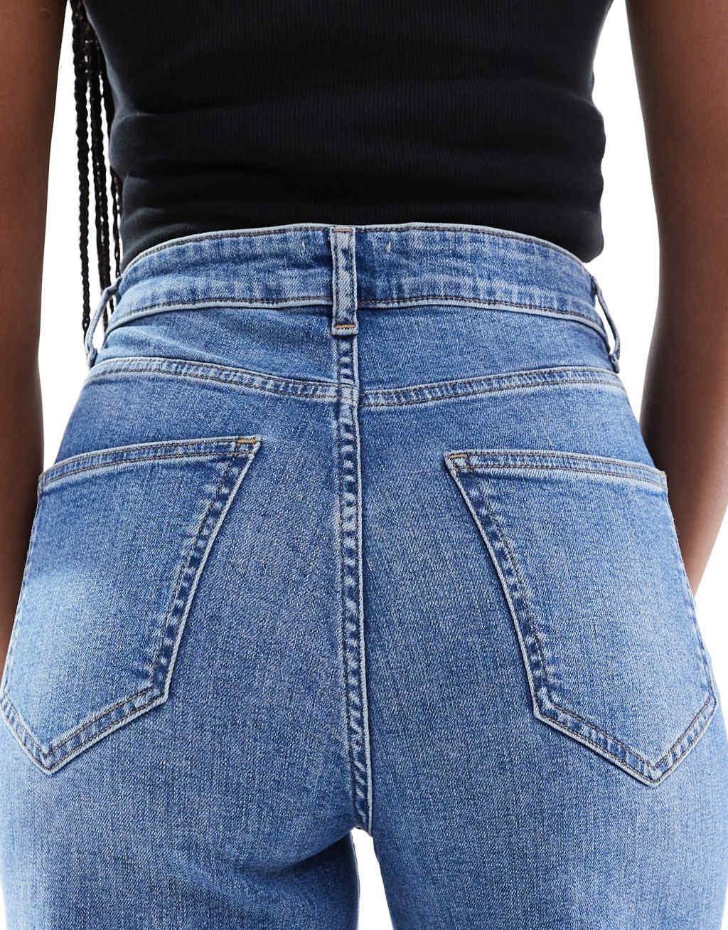 ONLY Hannah extra high rise wide leg jeans in mid blue wash Product Image