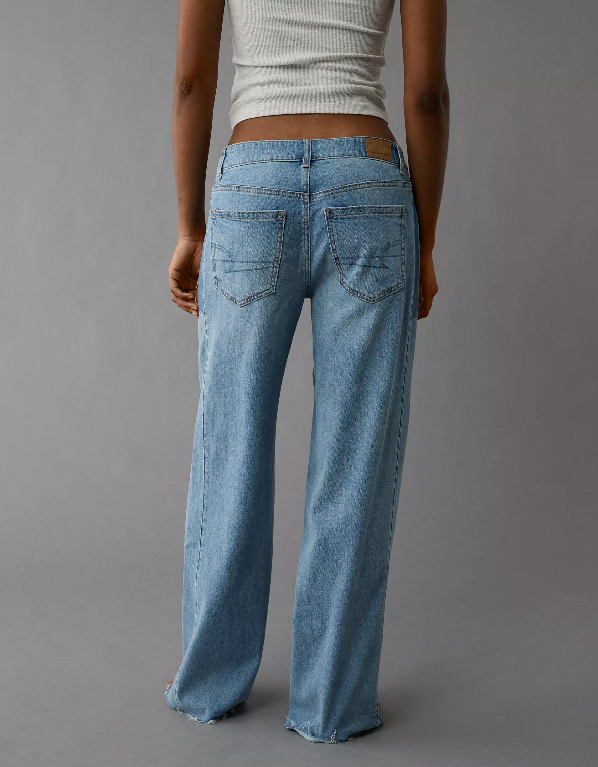 AE Dreamy Drape Stretch Patchwork Low-Rise Baggy Wide-Leg Jean Product Image