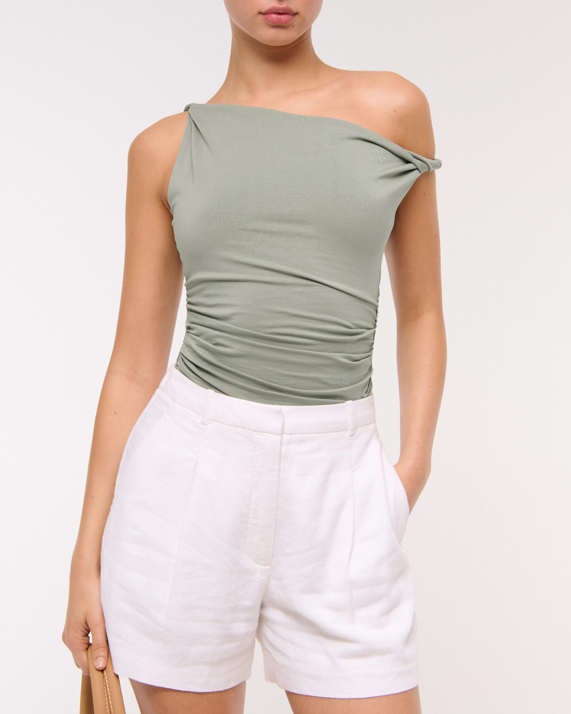 Asymmetrical Mesh Twist Top Product Image