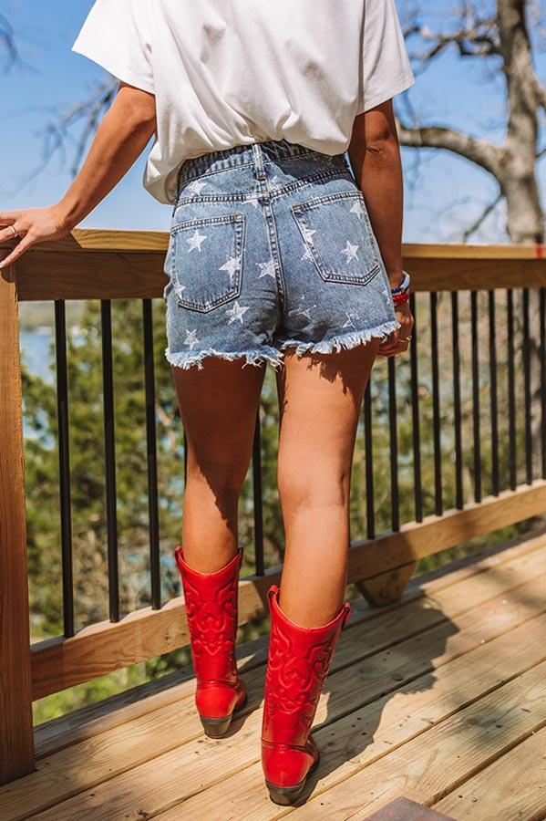 USA Pride High Waist Shorts Product Image