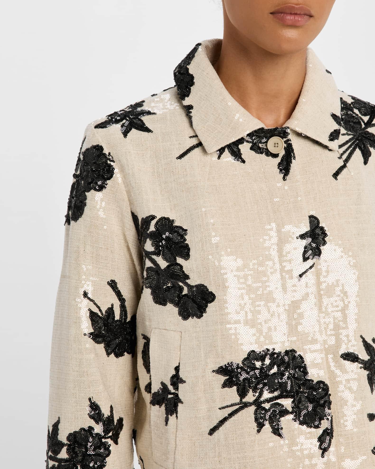 Sequined Linen Crop Jacket Product Image