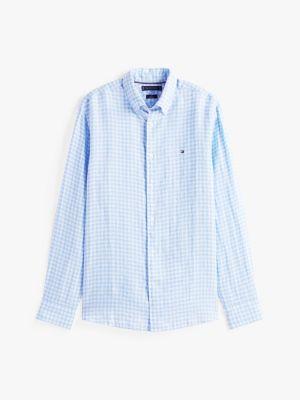 Regular Fit Gingham Linen Shirt Product Image