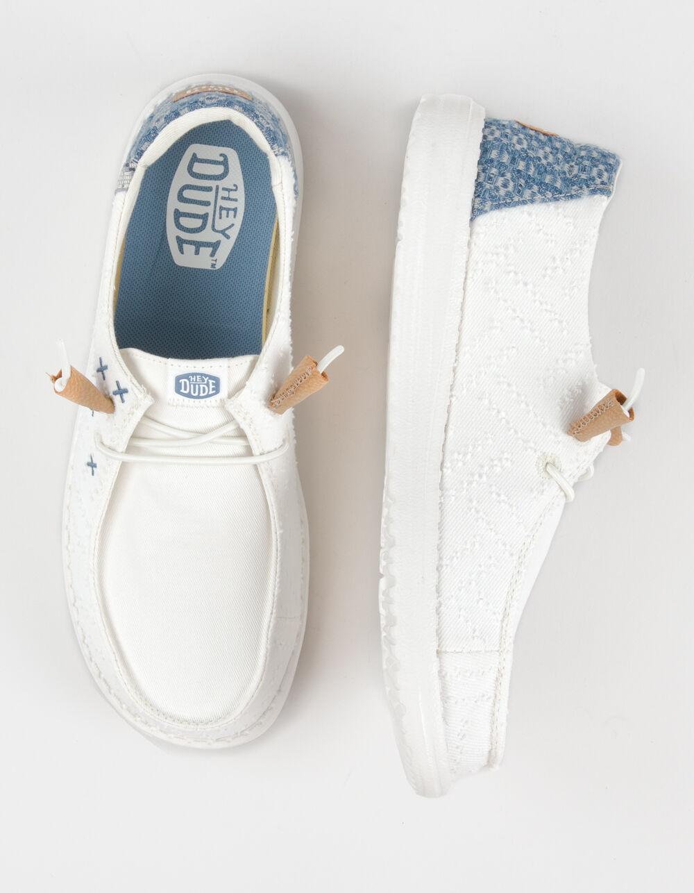 HEY DUDE Wendy Womens Crafted Boho Shoes - WHITE Product Image
