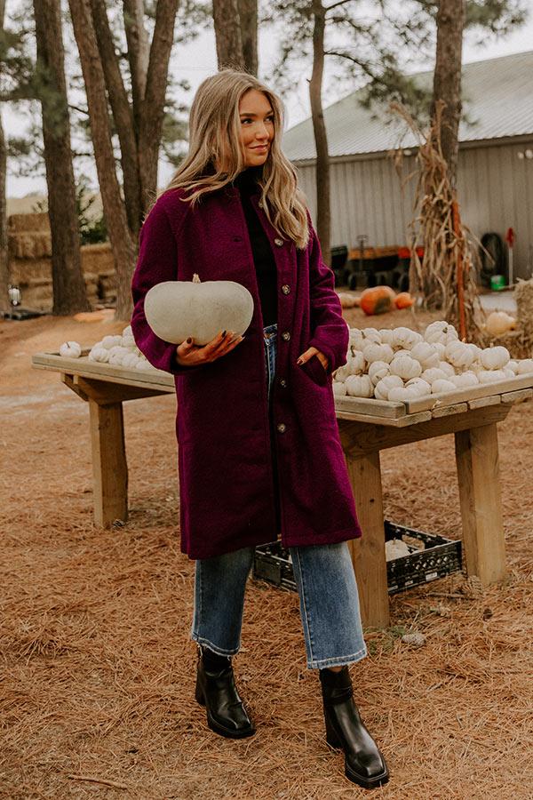 Madison Avenue Muse Boucle Button Down Coat in Windsor Wine Product Image