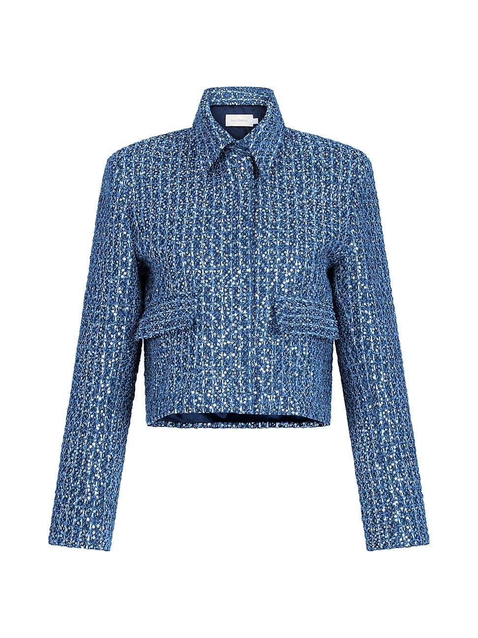 Womens Perla Sequined Cotton-Blend Jacket Product Image