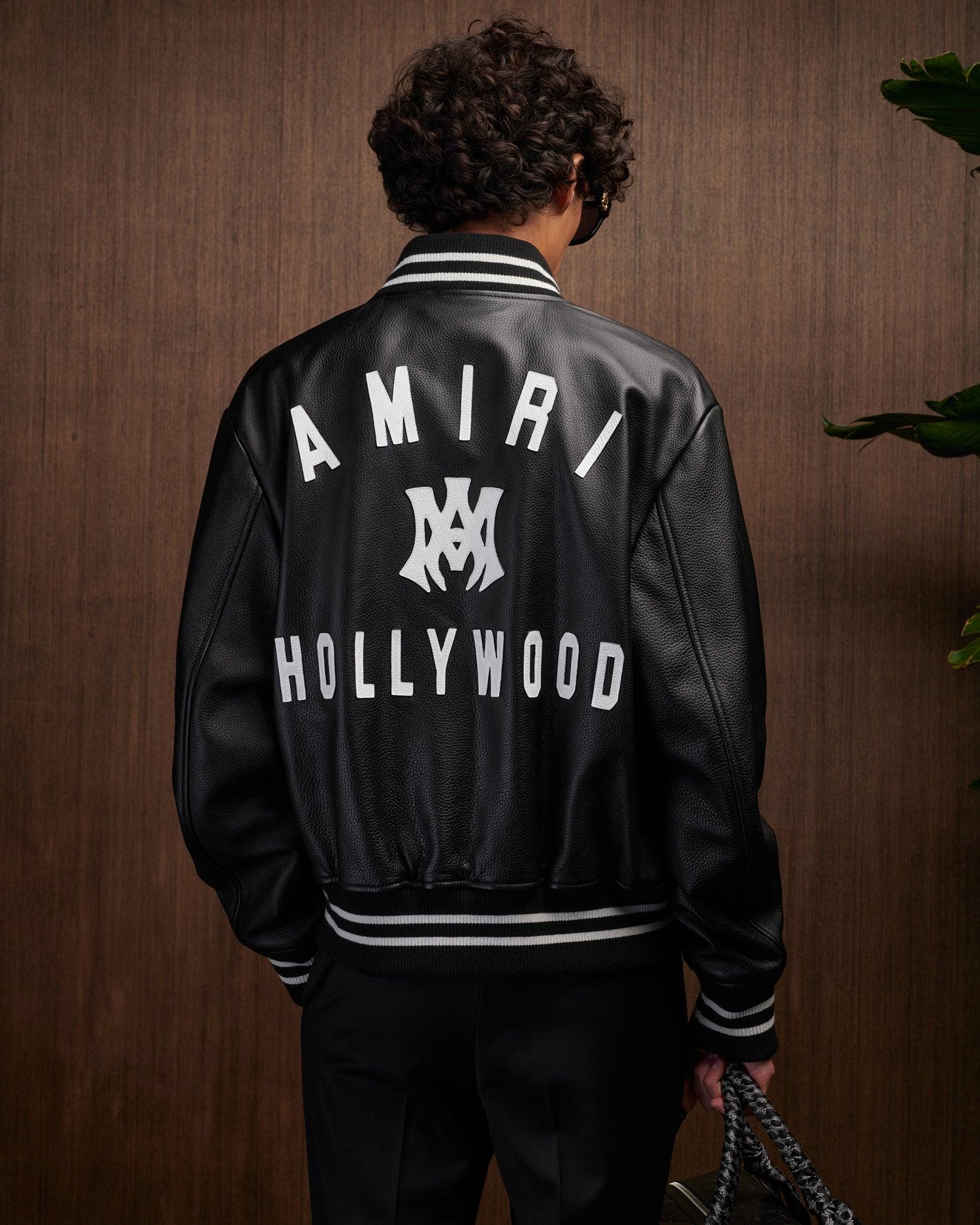 MA HOLLYWOOD LEATHER BOMBER - Black Product Image