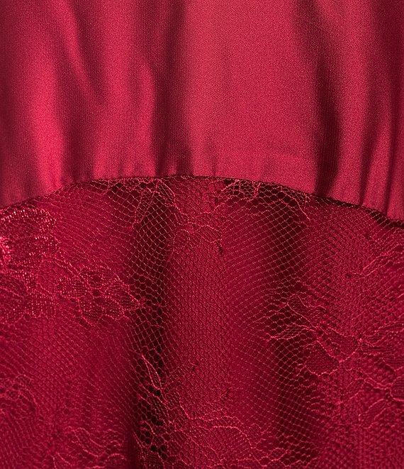 Layered With Love Celia Satin V-Neck Sleeveless Tiered Lace Maxi Dress Product Image