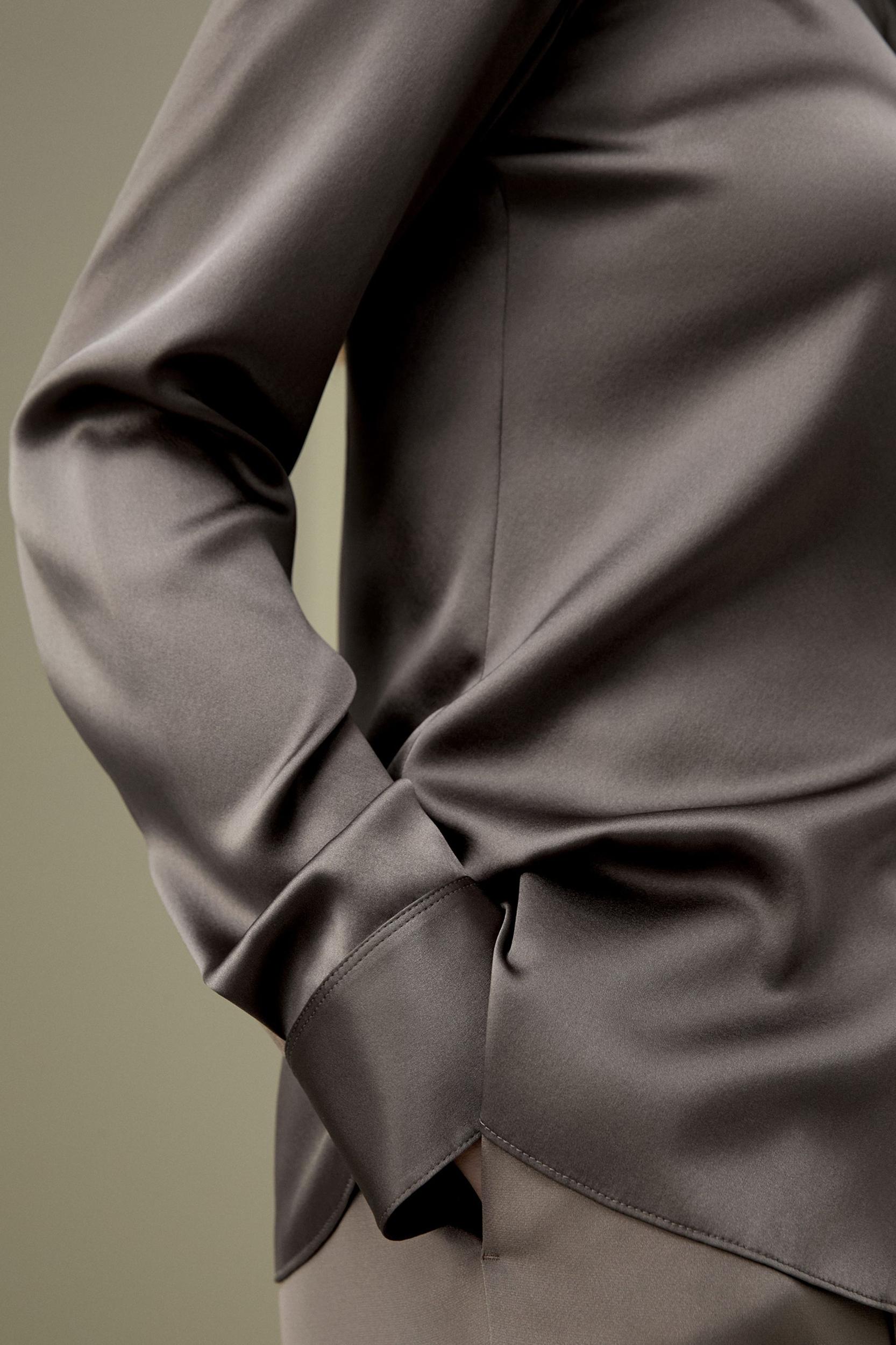 LILYSILK Silk Shirt Women - Black Natural Silk - Gorgeous Hidden Placket Tops XS Product Image