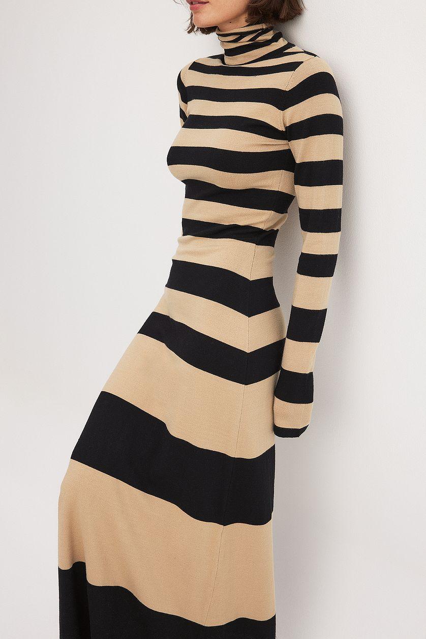 Fine Knitted Striped Maxi Dress Product Image