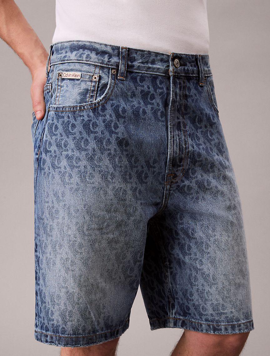 Allover Monogram 90s Denim Shorts  Product Image