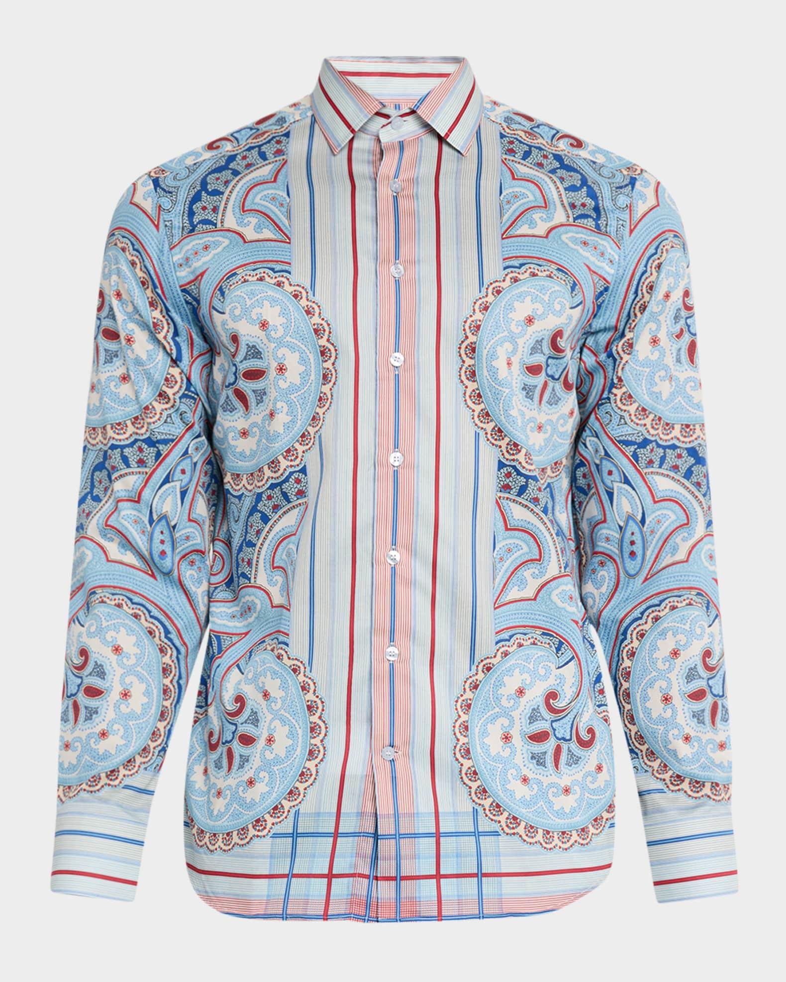 Men's Paisley Stripes Sport Shirt Product Image