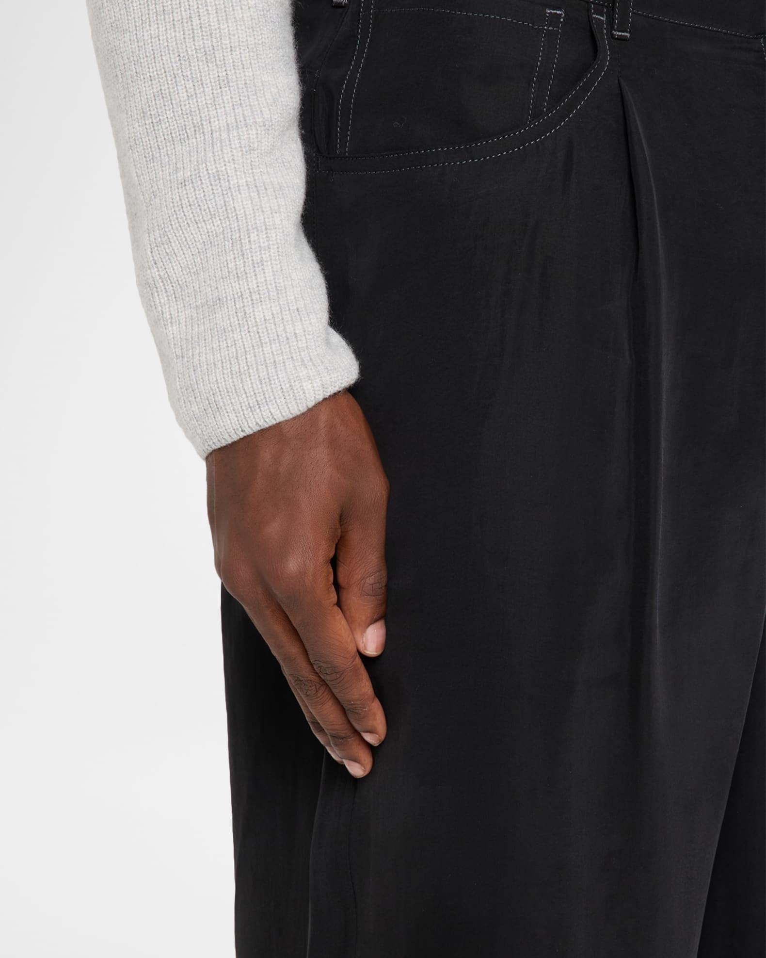 Men's Lyocell Relaxed-Fit Pleated Trousers Product Image