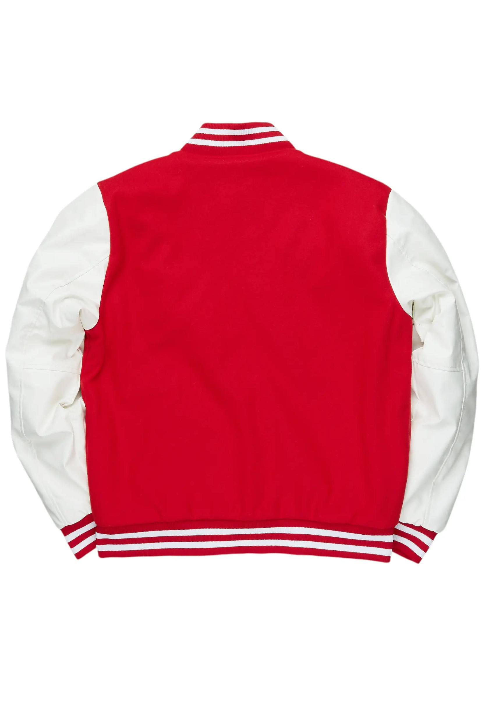 Leaner Red Bomber Jacket Male Product Image