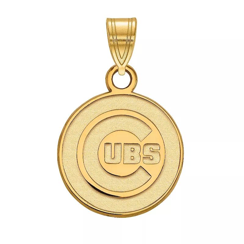 LogoArt Sterling Silver Chicago Cubs Small Pendant, Womens Gold Tone Product Image