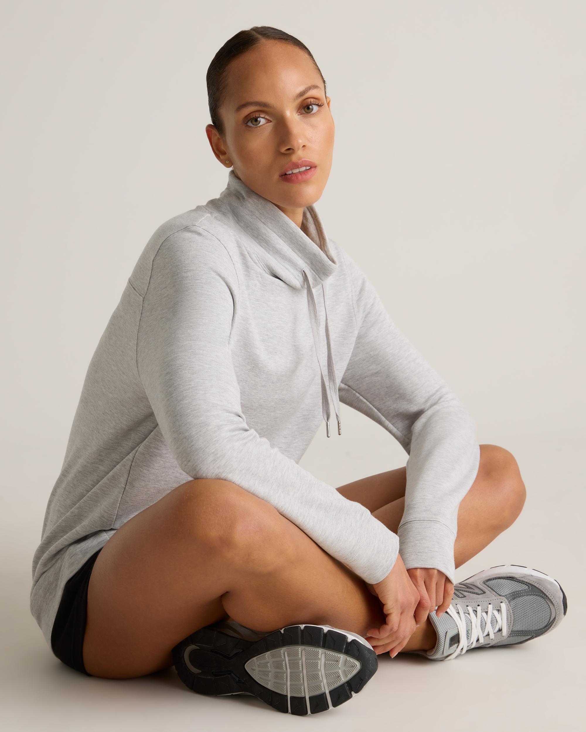 Quince | Women's SuperSoft Fleece Mock Neck Pullover Lenzing Modal Product Image