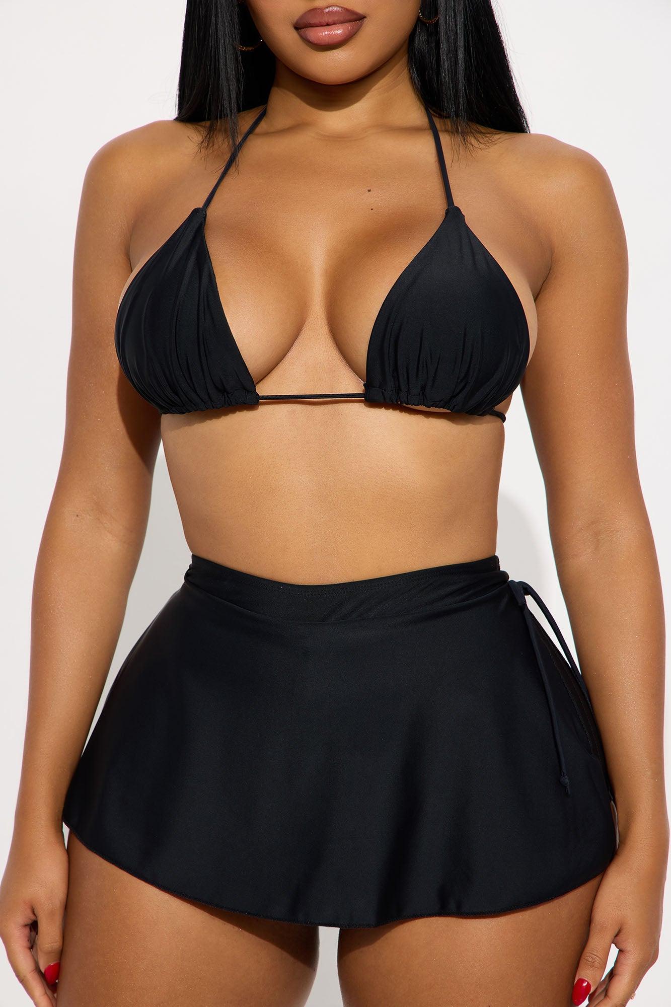 Summer Flirt Side Slit Skirtini 2 Piece Bikini - Black Product Image