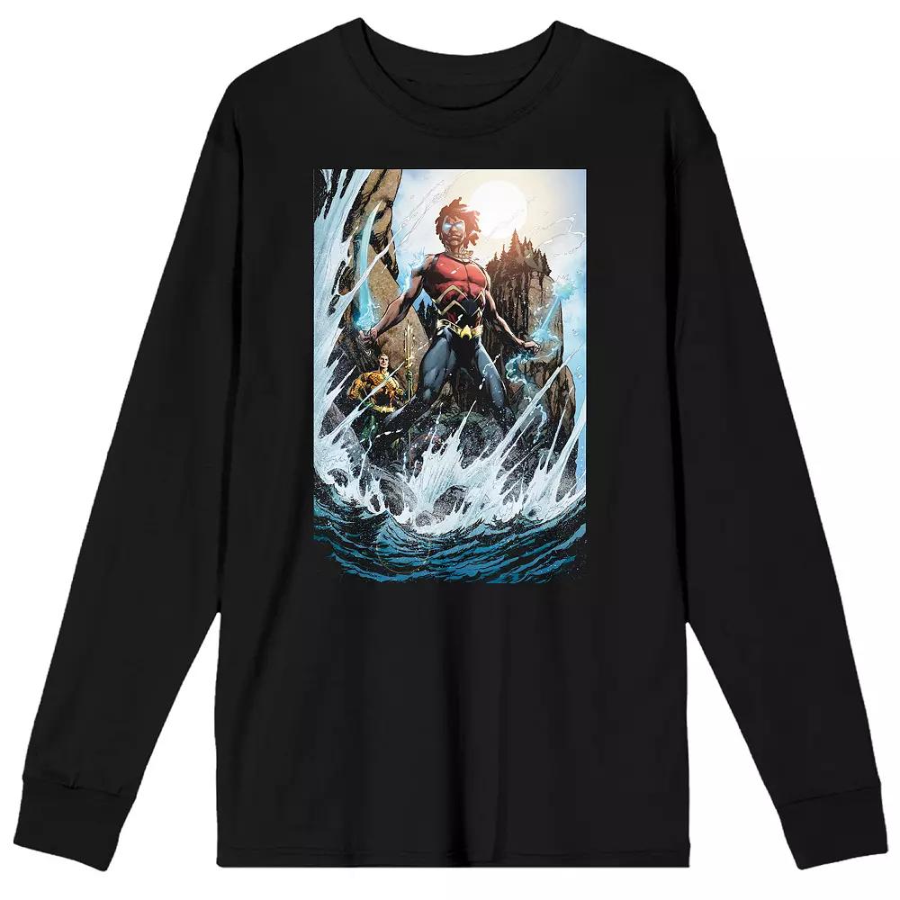 Men's Justice League Aquaman Tee, Size: Large, Black Product Image