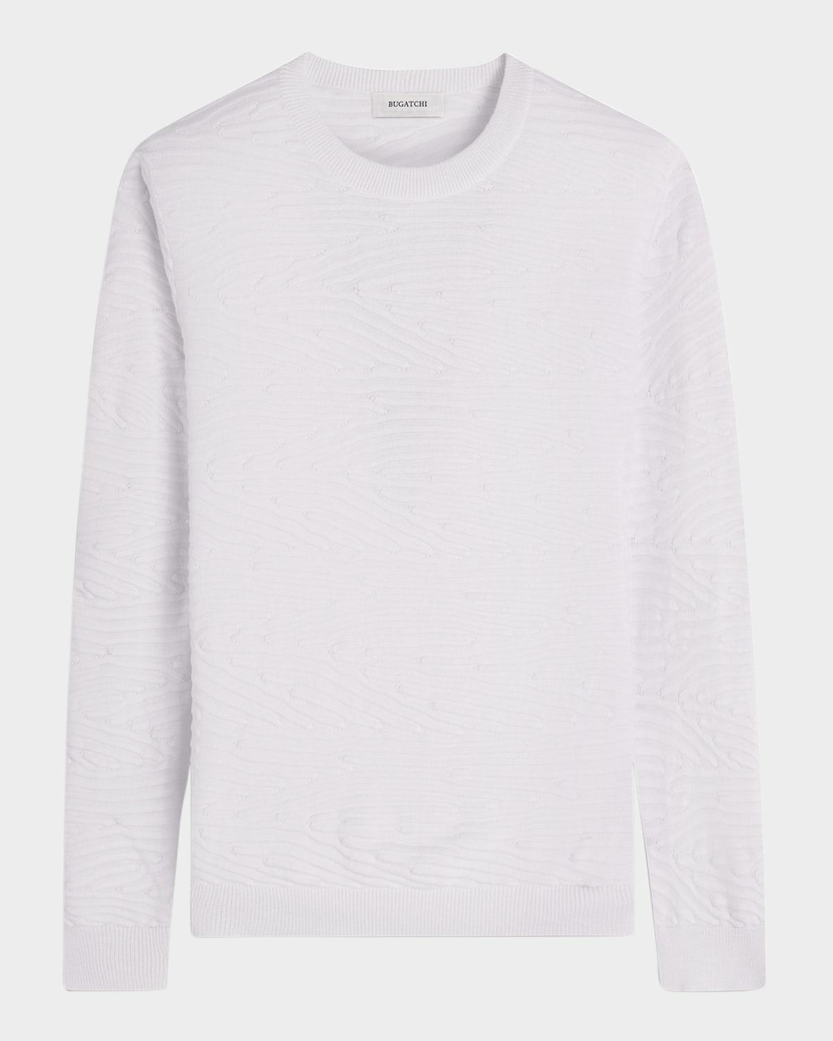 Men's Textured Long-Sleeve Crewneck Sweater Product Image