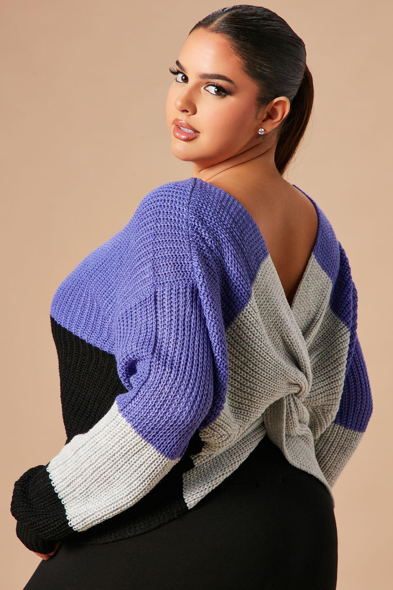 Just A Little Twisted Sweater - Blue/combo Product Image