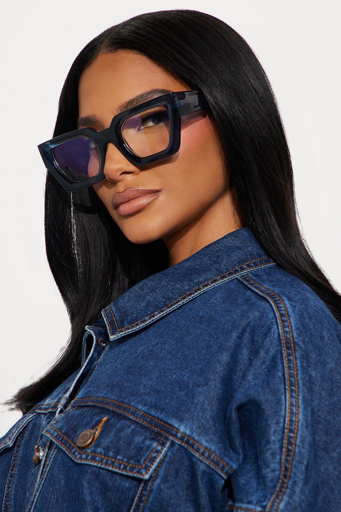 Sky View Cat Eye Blue Light Glasses - Blue Female Product Image