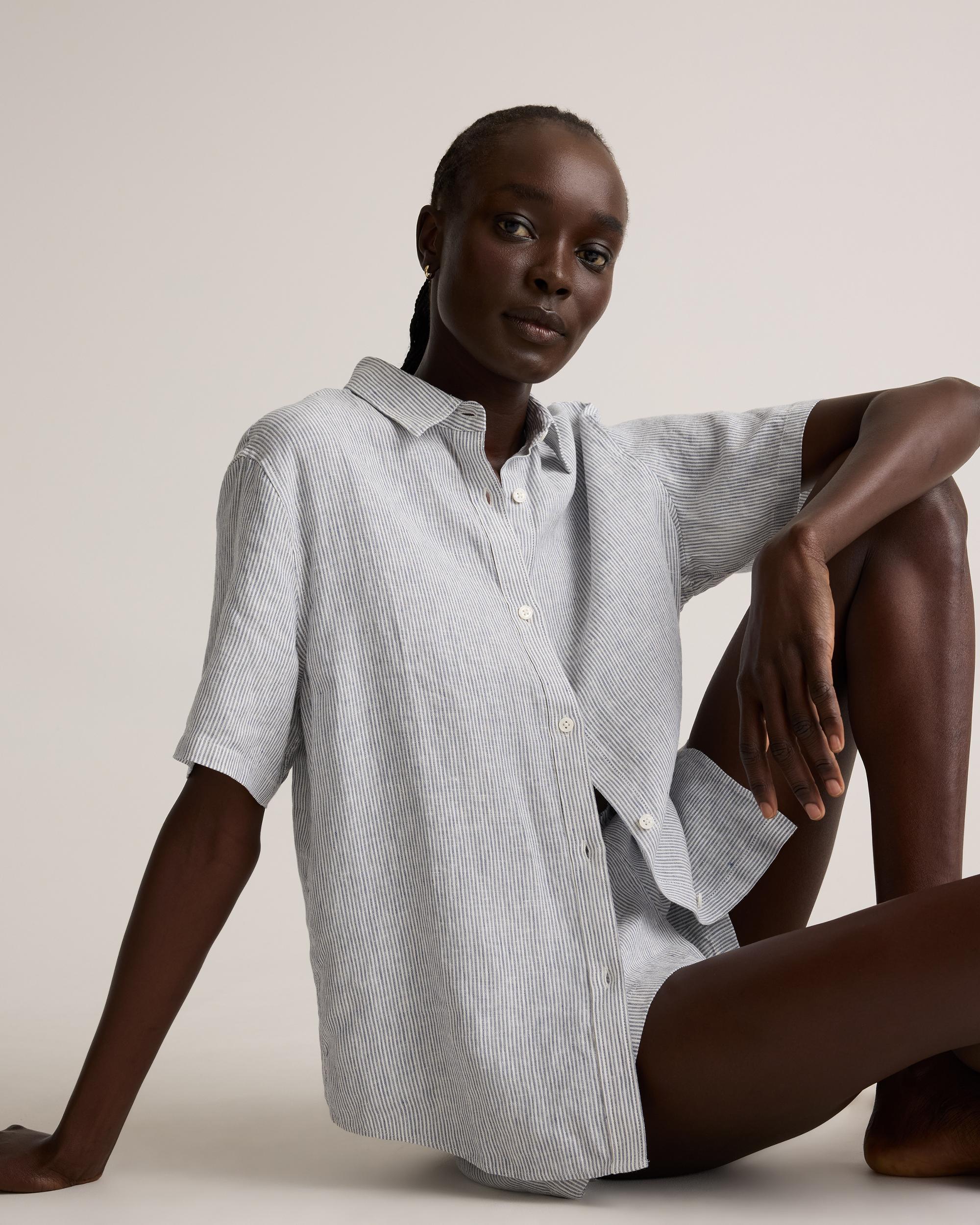 Quince | Women's 100% European Linen Shorts Pajama Set Product Image