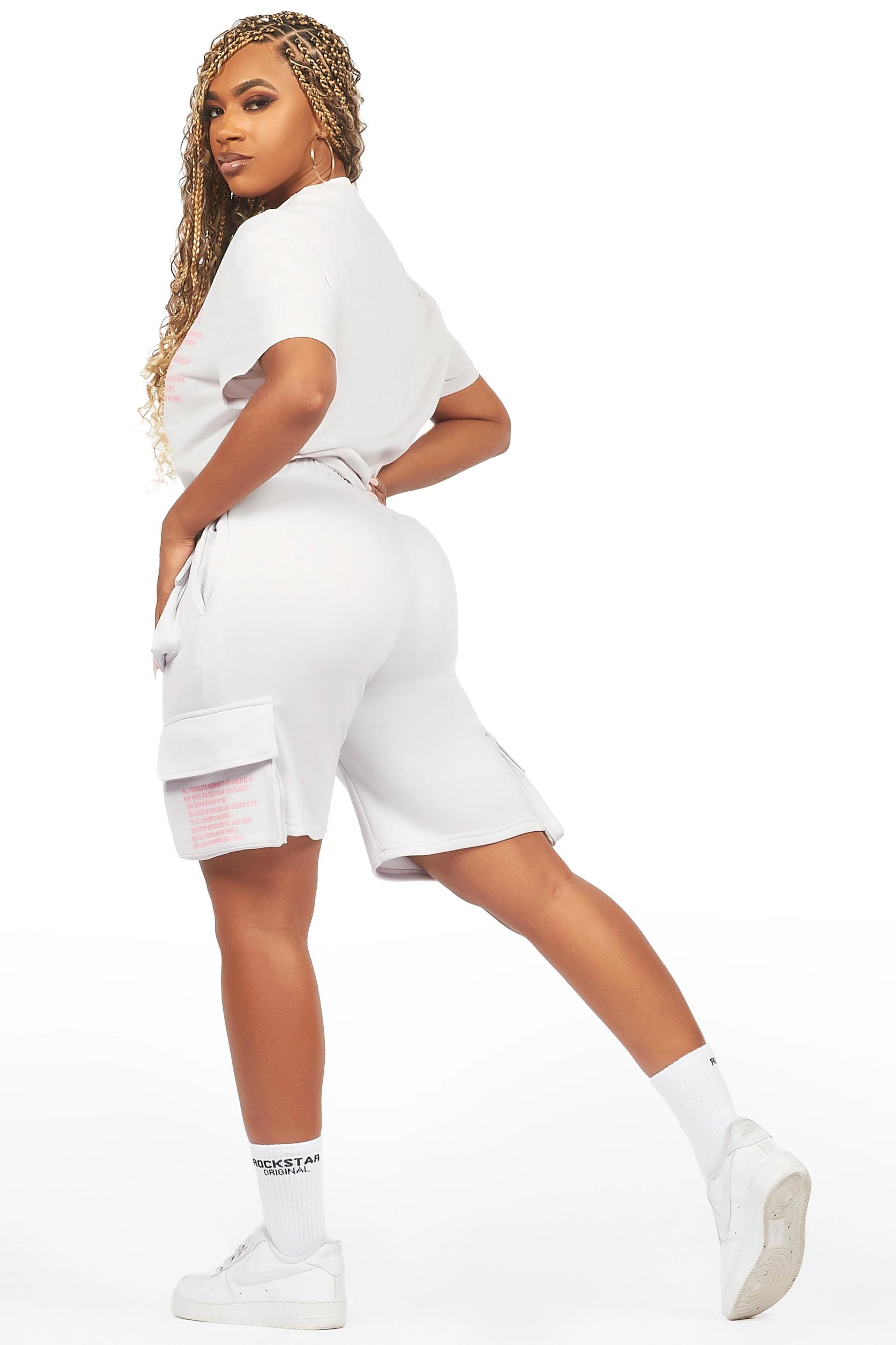 Neusa Grey T-Shirt Cargo Short Set Female Product Image