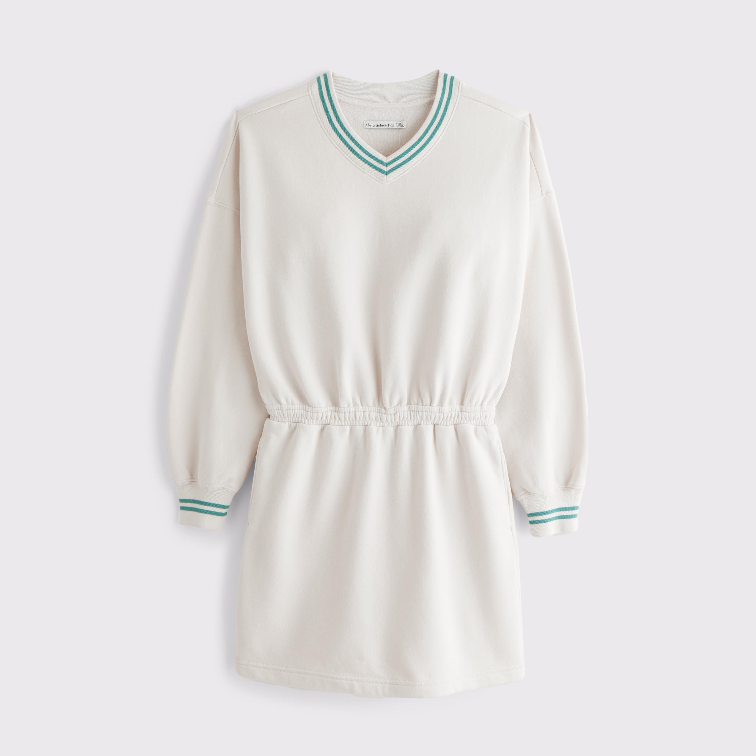 Fleece V-Neck Mini Dress Product Image