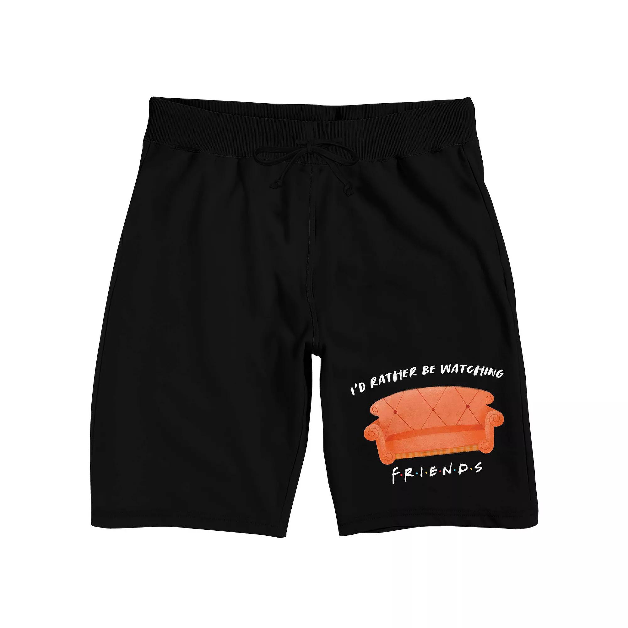 Men's Friends TV Show Sleep Shorts, Size: XXL, Black Product Image