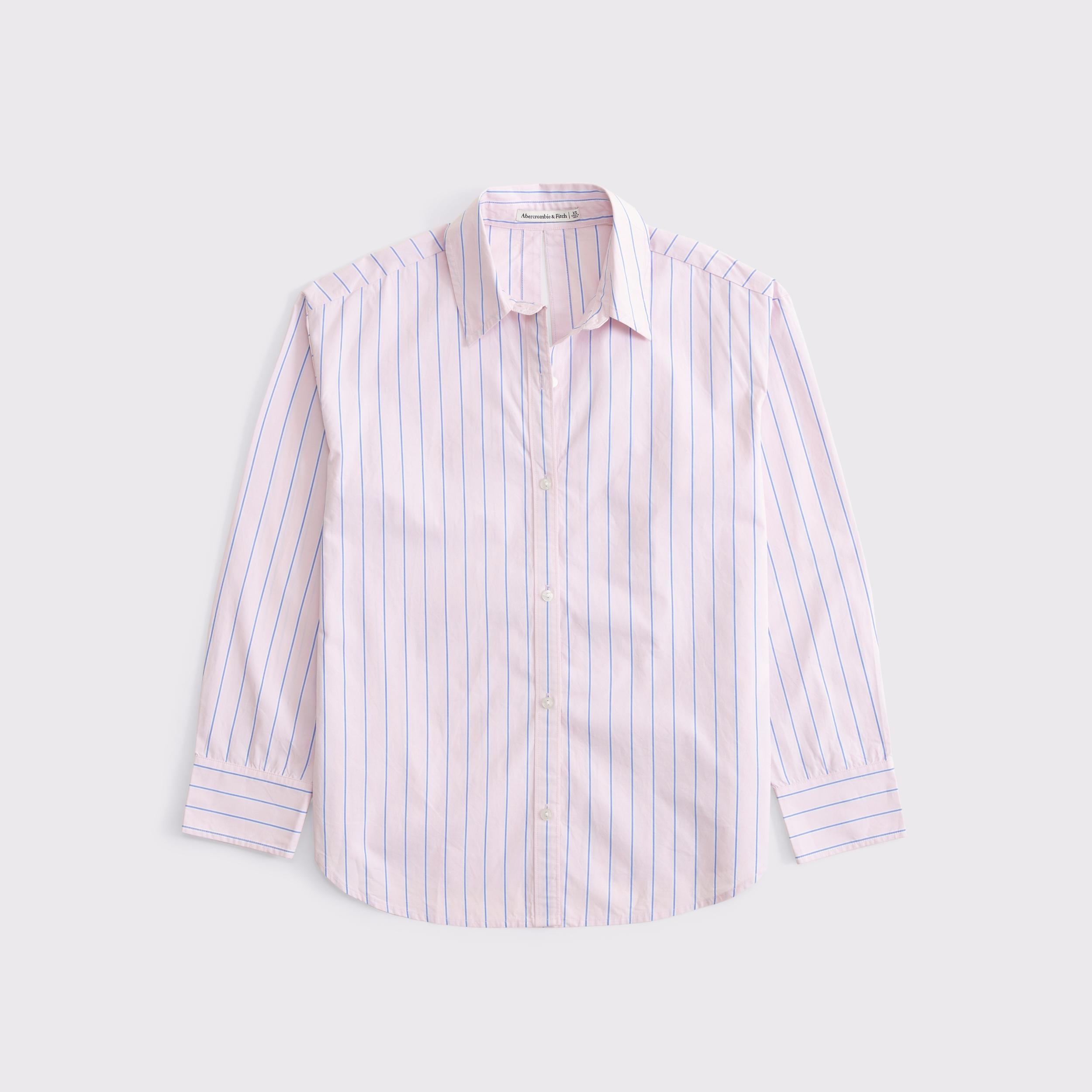 Oversized Tie-Back Poplin Shirt Product Image