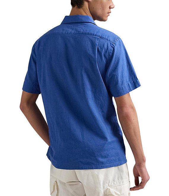 Polo Ralph Lauren Classic Fit Linen-Blend Short Sleeve Woven Camp Shirt Product Image