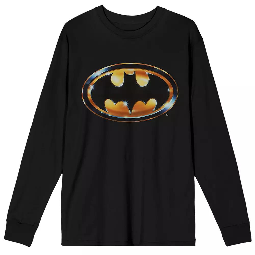 Men's DC Comics Metallic Batman Logo Long Sleeve Graphic Tee,  Product Image