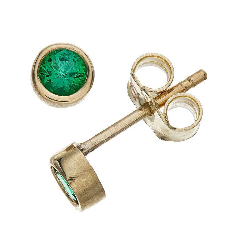 Kristen Kesho 10k Gold Round Birthstone Bezel Stud Earrings, Women's, May Product Image