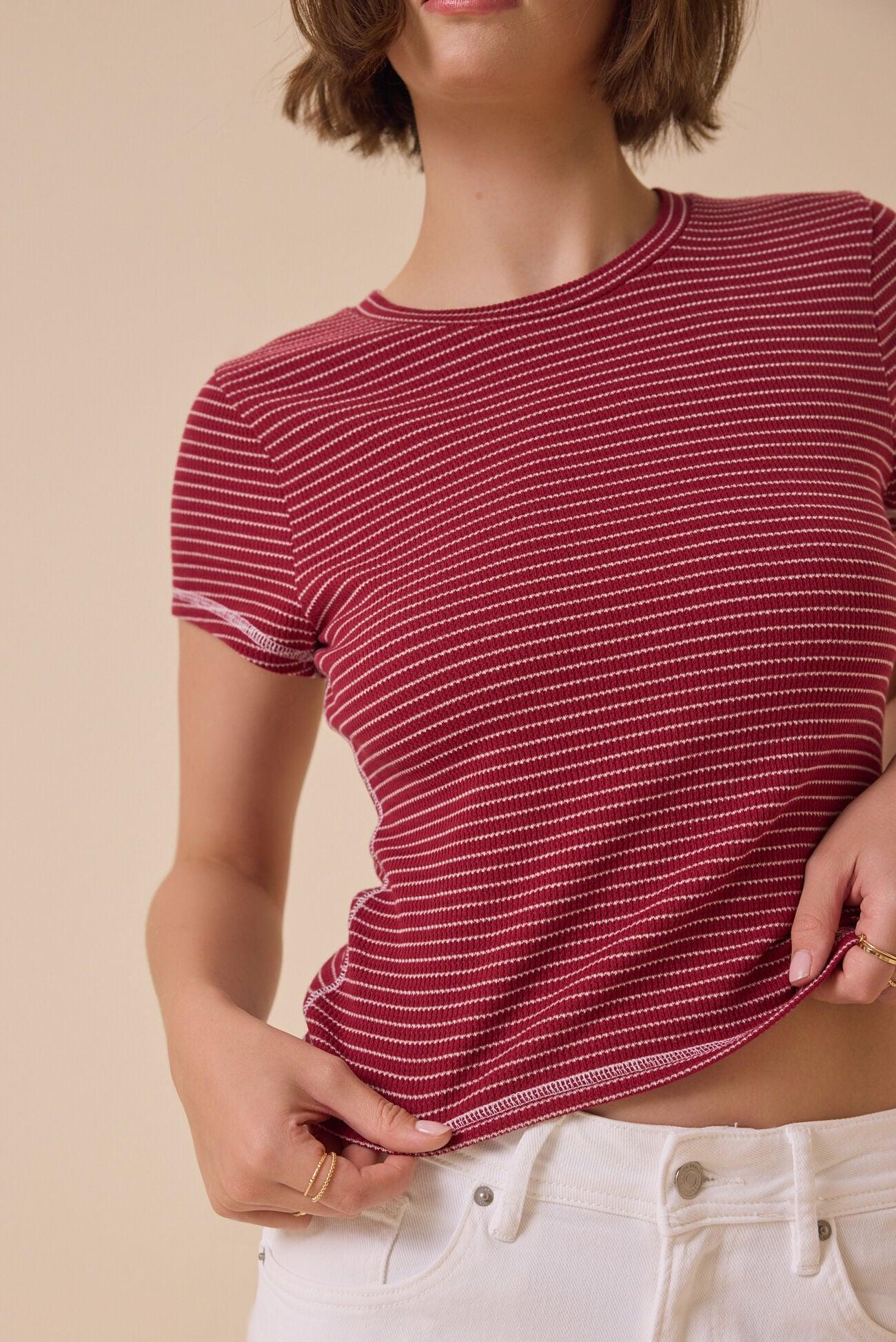 Campbell Stripe Crop Tee Product Image