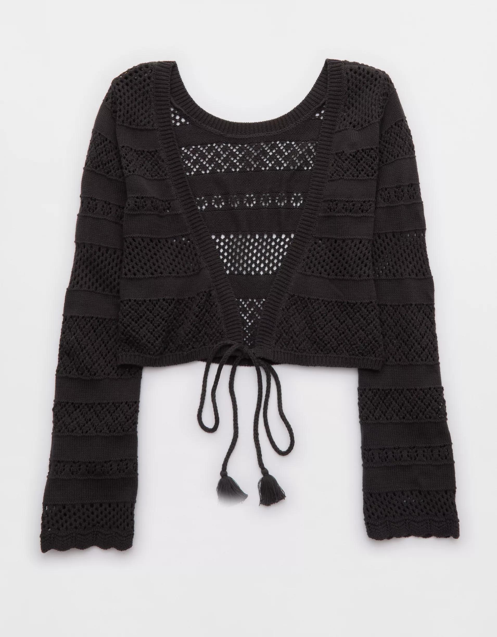 Aerie Reversible Crochet Wrap Sweater Women's Product Image