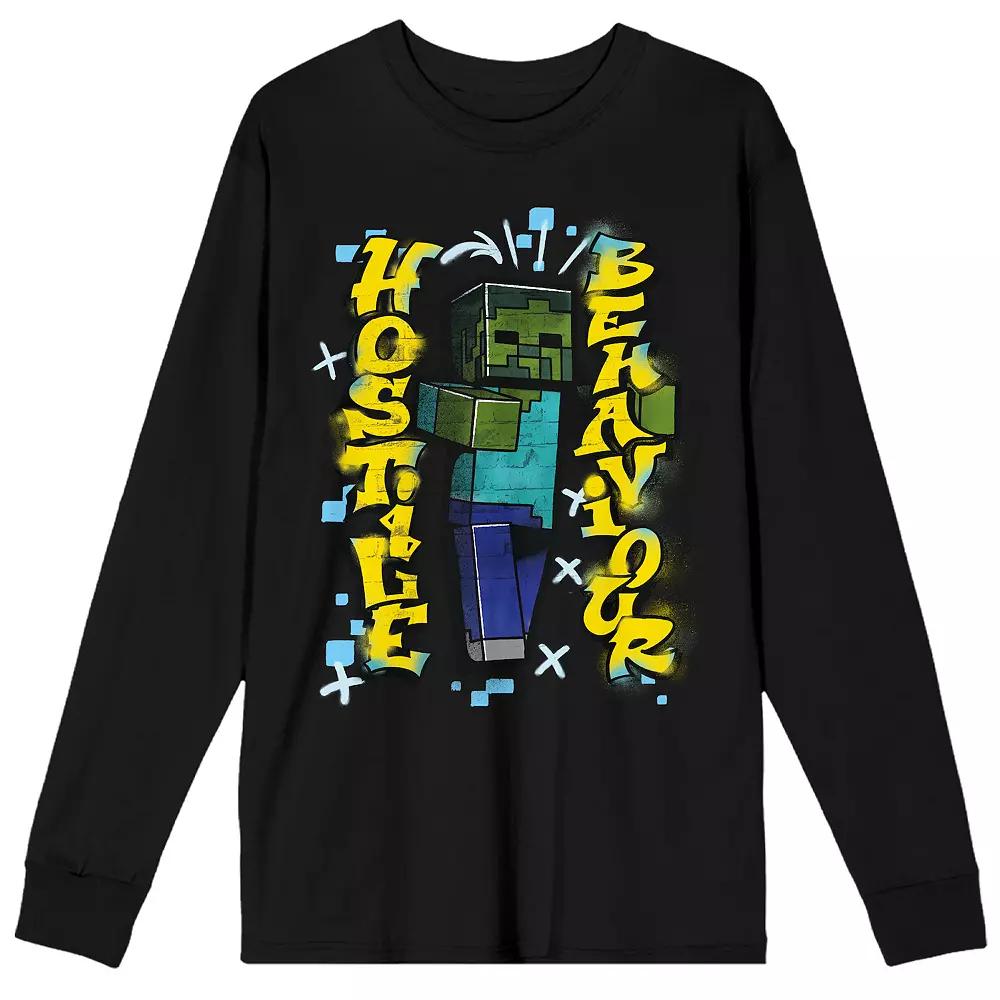 Men's Minecraft Hostile Behavior Long Sleeve Tee,  Product Image