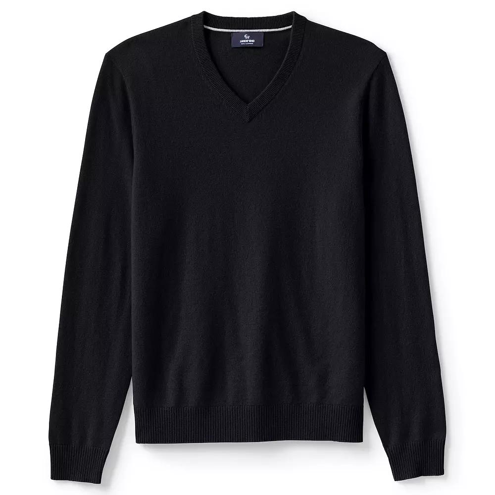 Big & Tall Lands' End Fine-Gauge Cashmere V-neck Sweater, Men's,  Product Image