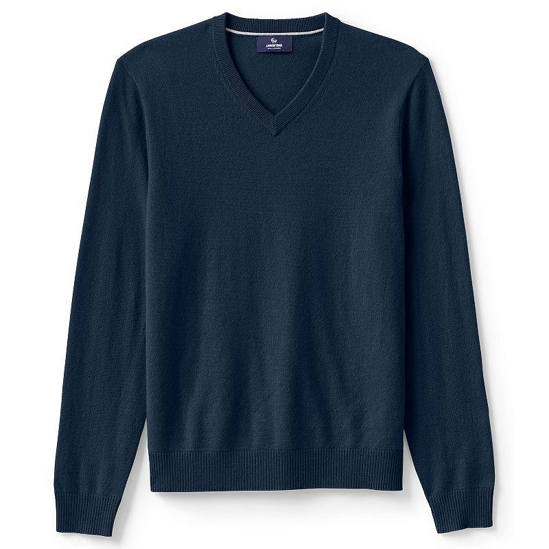 Big & Tall Lands' End Fine-Gauge Cashmere V-neck Sweater, Men's,  Product Image