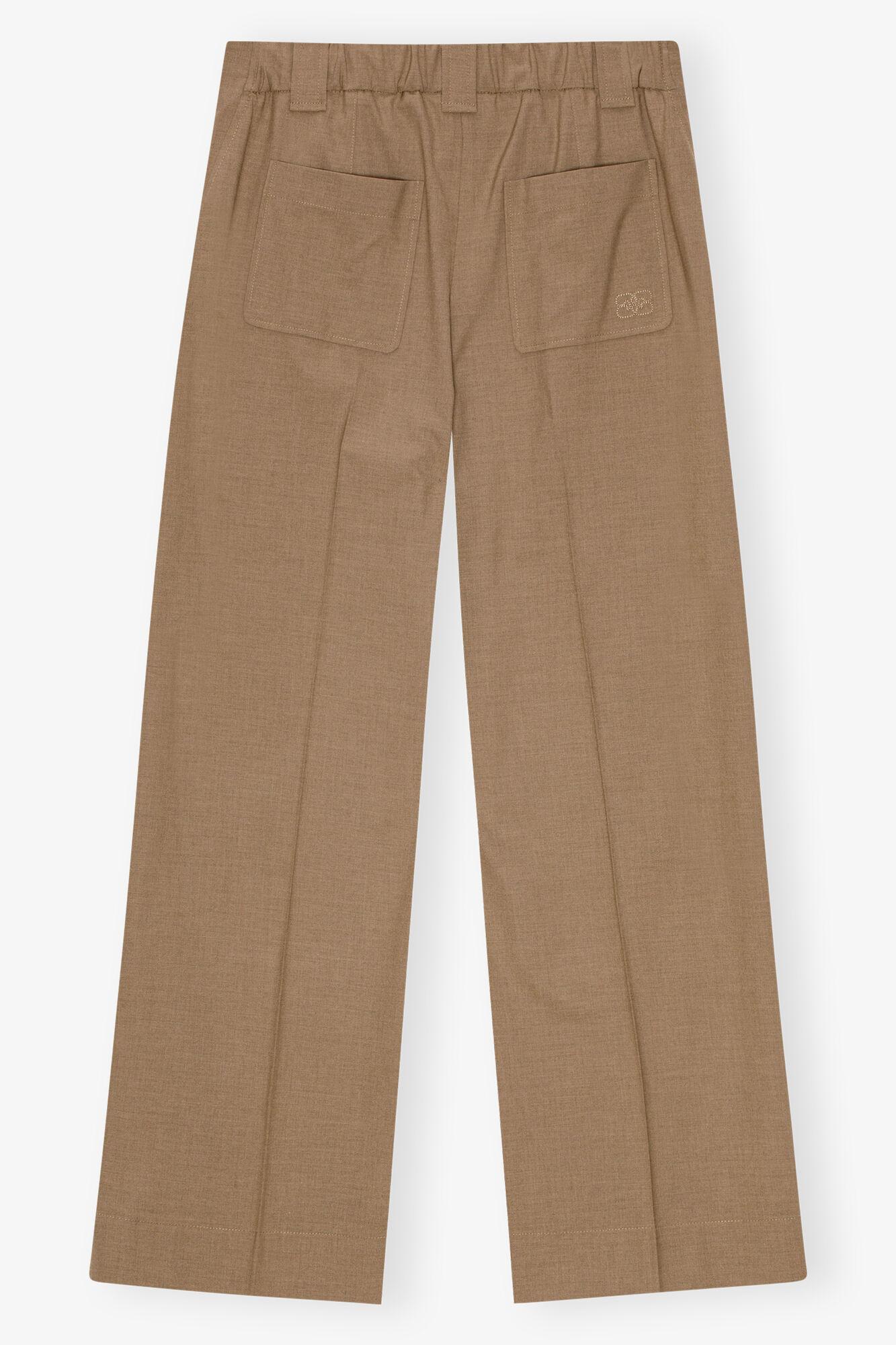 Brown Drapey Melange Pants Product Image