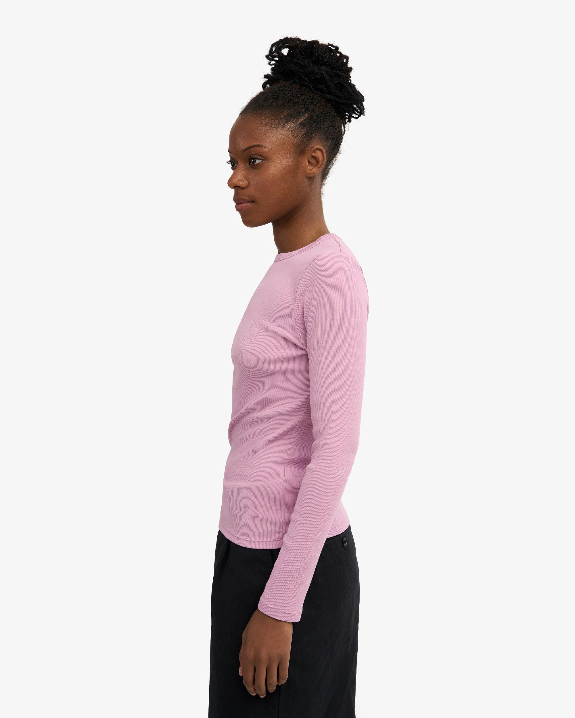 Women Organic Rib LS T-Shirt - Cherry Blossom Product Image