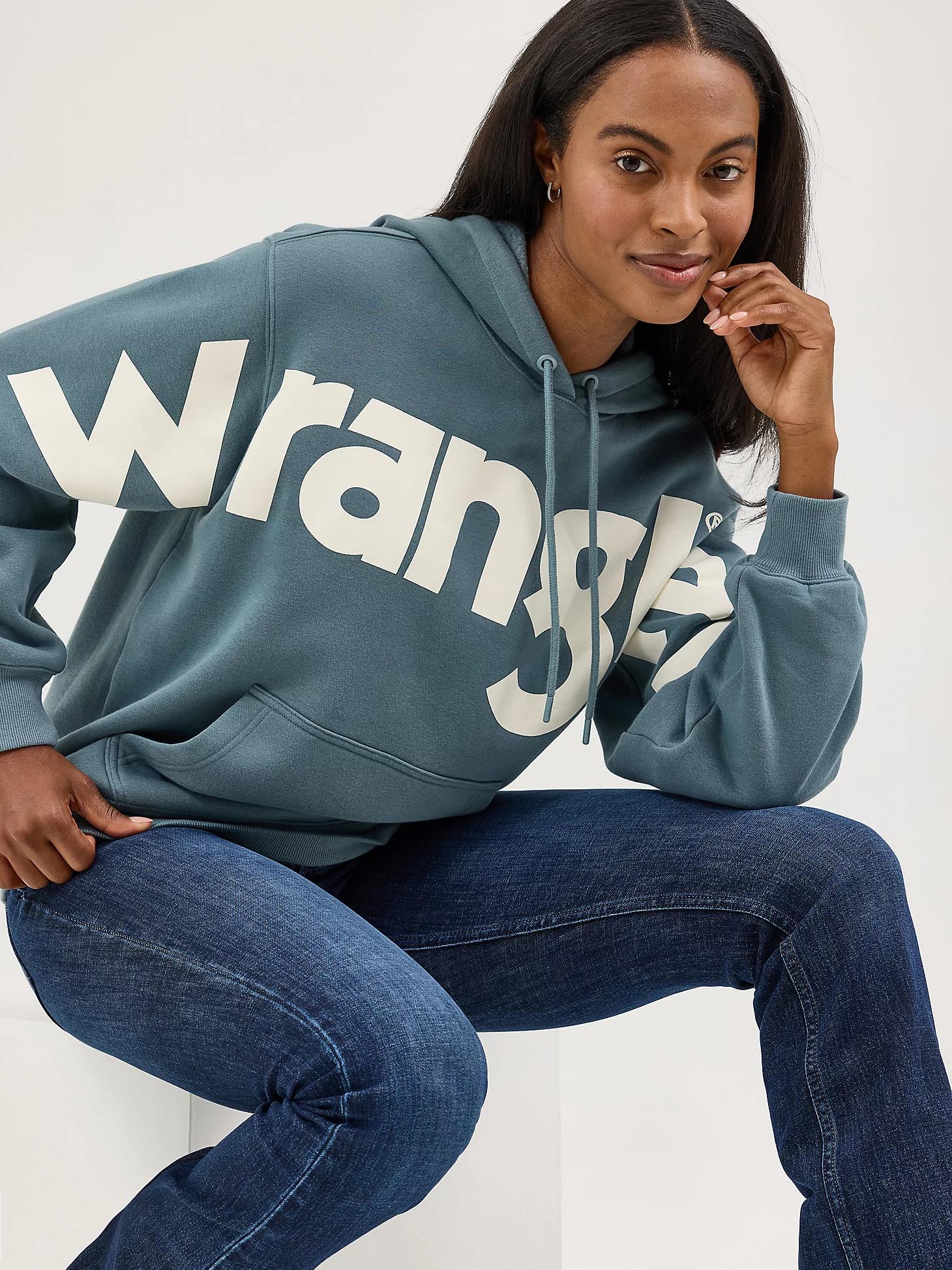 Women's Wrangler Bold Logo Hoodie in Azure Product Image