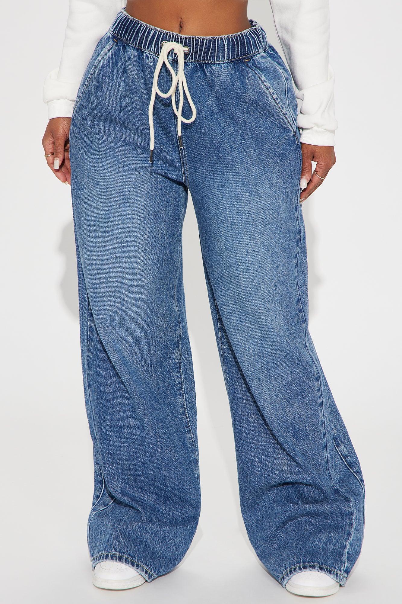 Flow With It Non Stretch Straight Leg Jeans - Dark Wash Product Image