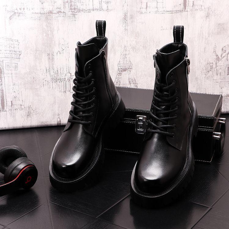 Platform Lace Up Short Boots Product Image