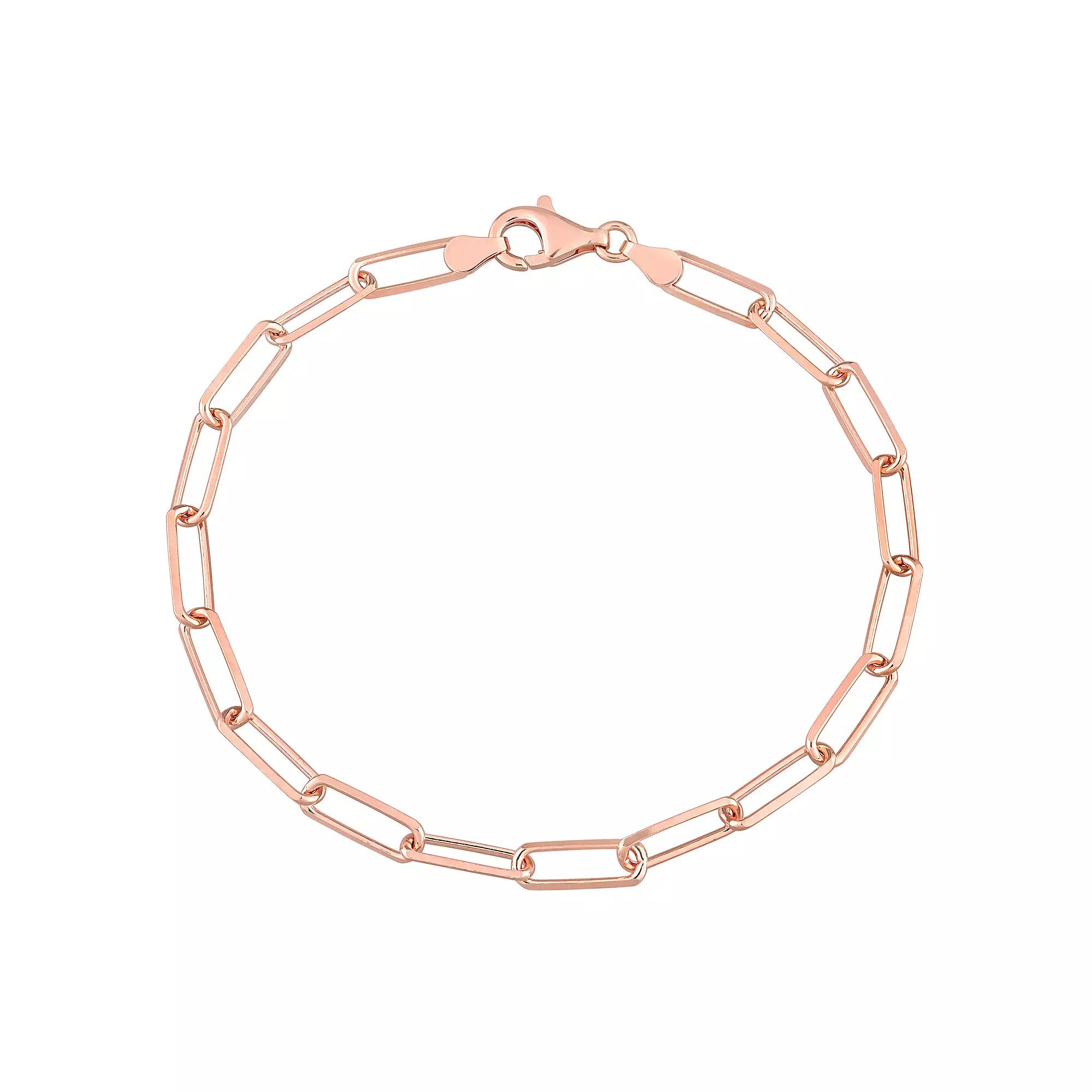 Stella Grace Sterling Silver Fancy Cut Paper Clip Link Chain Bracelet, Men's,  Product Image