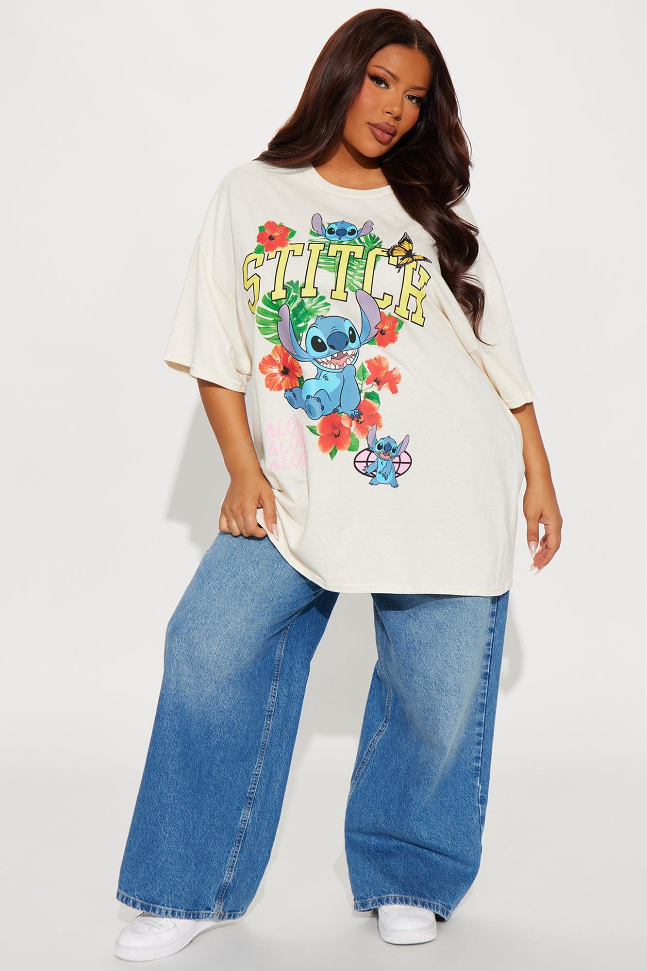 Aloha Stitch Oversized Tee - Cream Product Image