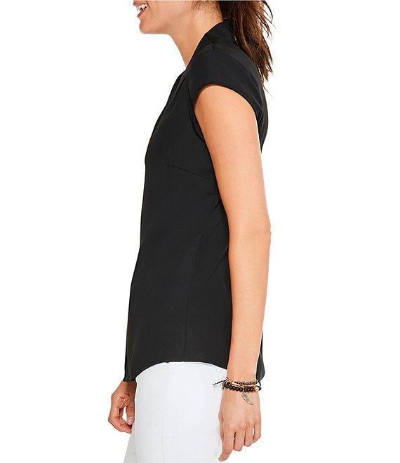 NIC + ZOE Day To Night Woven V-Neck Cap Sleeve High-Low Hem Top Product Image
