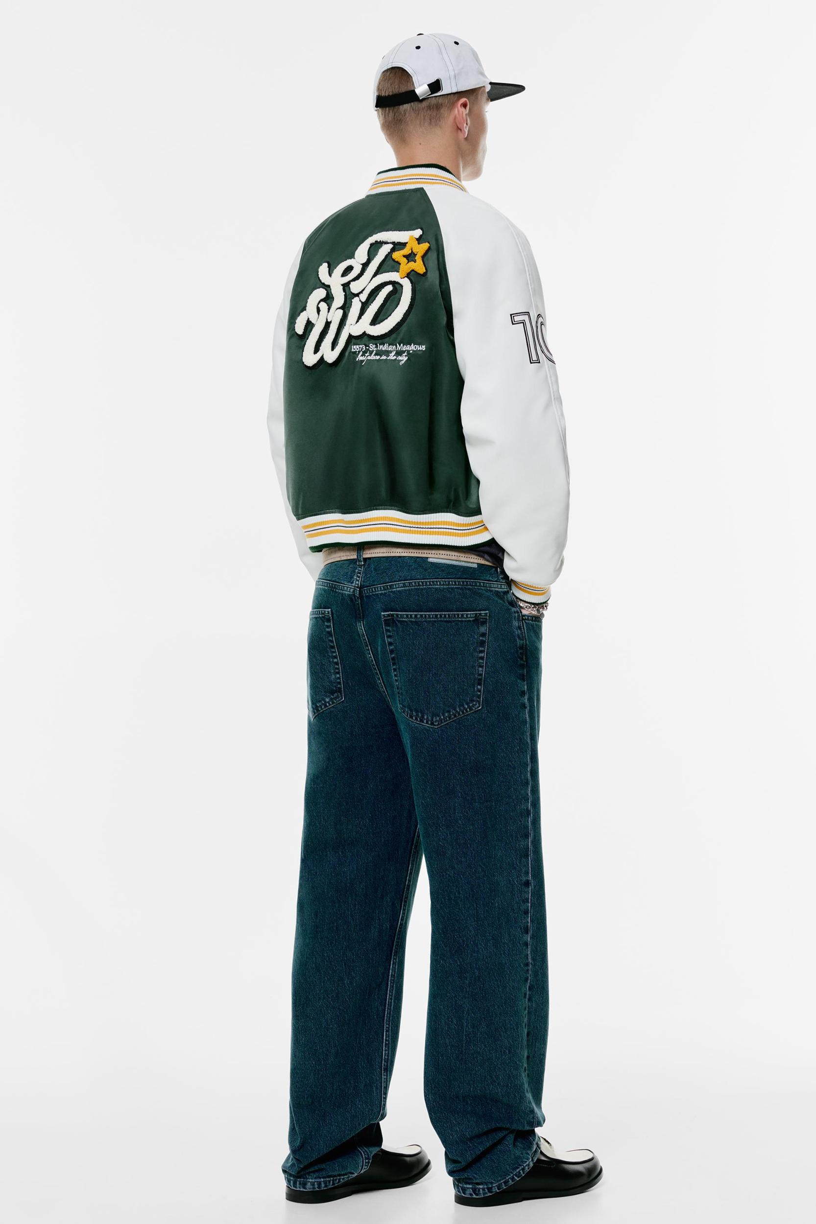 Embroidered varsity bomber jacket Product Image