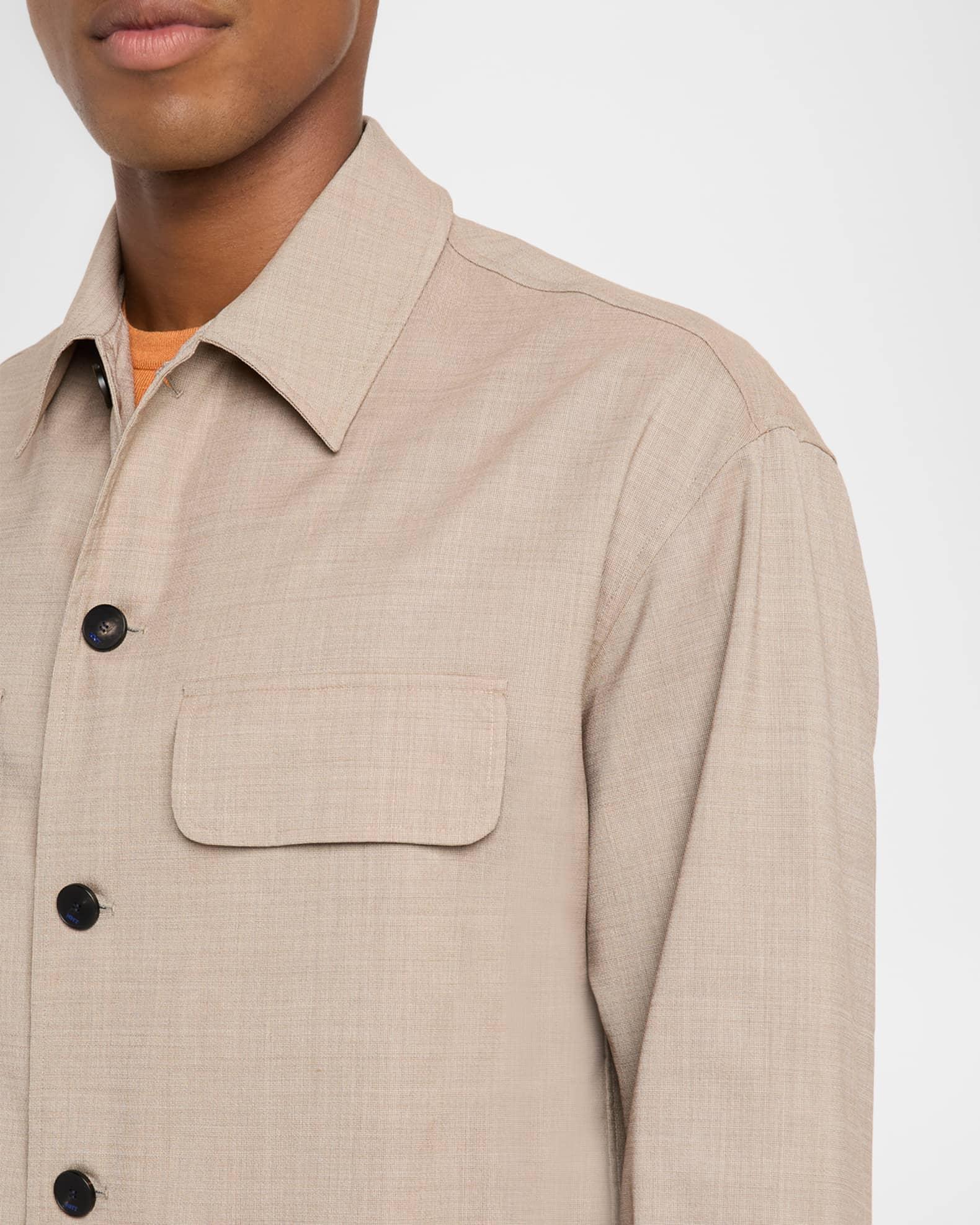Men's Wool Sharkskin Flap-Pocket Overshirt Product Image