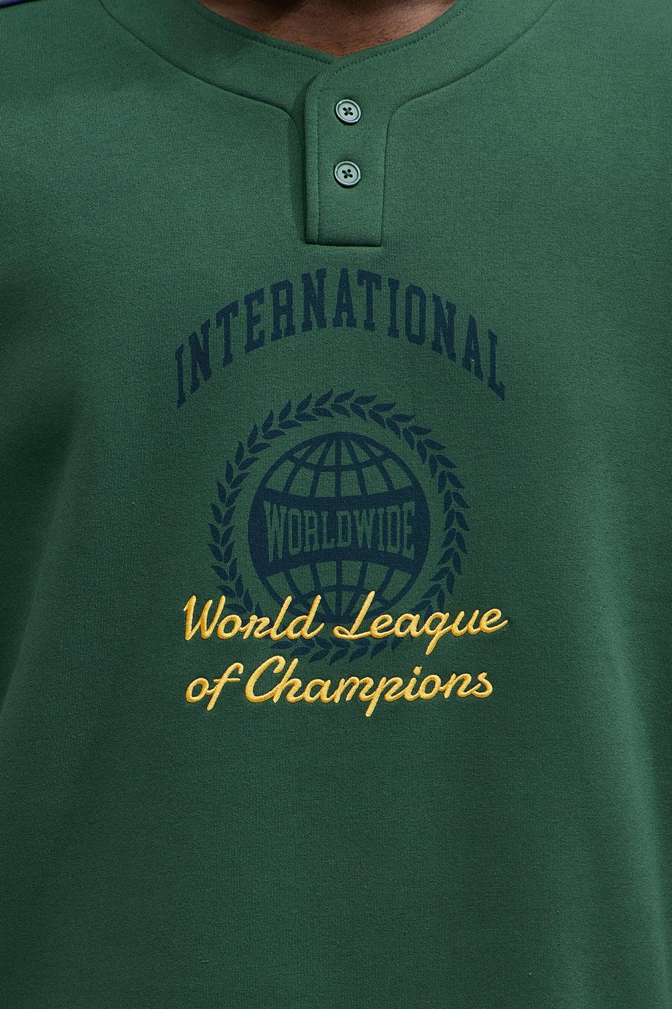 International Champ Short Sleeve Henley - Hunter Green Product Image